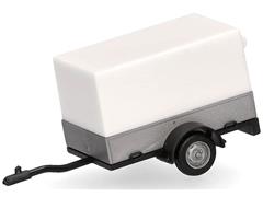 HERPA #051576-W - Car Trailer with Canvas Cover in White - All or