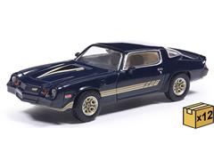 IXO AMERICA #IA64018-CASE - 1981 Chevrolet Camaro Z28 in Dark Blue Metallic with Gold Striping