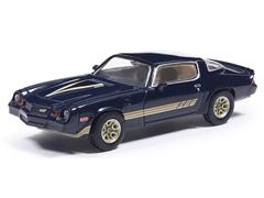 IXO AMERICA #IA64018 - 1981 Chevrolet Camaro Z28 in Dark Blue Metallic with Gold Striping