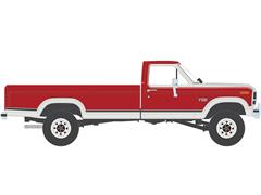 IXO AMERICA #IA64028 - 1984 Ford F-250 XLT Lariat Long Bed Styleside 4x4 in Victoria Tu-Tone Bright Canyon Red and Wimbledon White