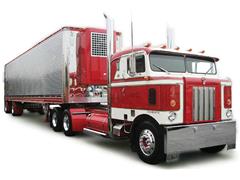 IXO AMERICA #U64TR005S - 1950 Kenworth Bullnose in Red and White with Vintage Chrome Trailer