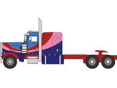 IXO AMERICA #U64TR021 - 1973 Peterbilt 359 in Blue Red Pink and Purple
