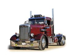 IXO AMERICA #U64TR027 - 1963 Peterbilt 281 in Burgundy