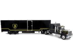 IXO AMERICA #U64TRTR008T - F L A G - 1980 GMC General with Trailer in Black and Gold