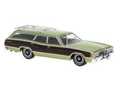 IXO MODELS #CLC608N-22 - 1972 Ford LTD Country Squire Station Wagon in Metallic Light Green with Wood Panel