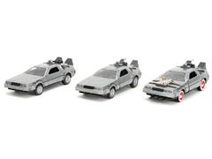 JADA TOYS #33399 - DeLorean Time Machine - Back To The Future 3-Pack
