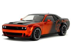 JADA TOYS #35722 - 2015 Dodge Challenger SRT Hellcat Redeye Widebody in Orange and Black - Pink Slips