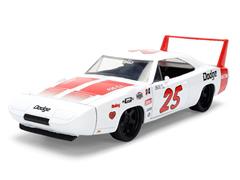JADA TOYS #36608 - #25 - 1969 Dodge Charger Daytona with Spoiler in White and Red