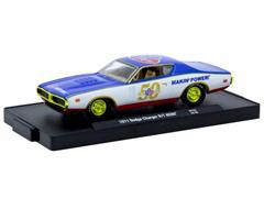 M2MACHINES #11228-133D-SP - VP Racing - 1971 Dodge Charger HEMI in Blue and White with Gold Rims and Accents- VP Racing 50th