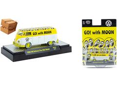 M2MACHINES #31500-HS54-SP-BOX - Mooneyes - 1960 Volkswagen Delivery Van in Bright White and Bright Yellow with Mooneyes Graphics