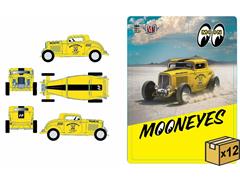 M2MACHINES #31500-HS72-CASE - Mooneyes - 1932 Ford Three Window Coupe in Yellow with Mooneyes Graphics - 12 Pieces in a Non-Returnable Case