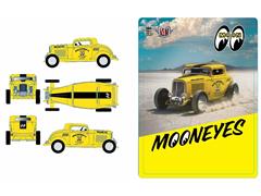 M2MACHINES #31500-HS72 - Mooneyes - 1932 Ford Three Window Coupe in Yellow with Mooneyes Graphics