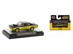 M2MACHINES #32500-88-D-SP - 1968 Plymouth Barracuda HEMI Super Stock in Black and Gold with Chrome Gold Rims