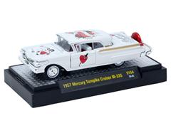 M2MACHINES #32500-S154-D - 1957 Mercury Turnpike Cruiser M-335 in White with True Love Tattoo Graphics