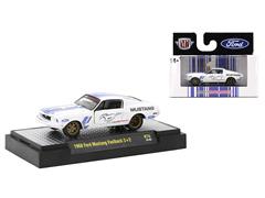 M2MACHINES #32600-74-B - 1968 Ford Mustang Fastback 2_2 in White with Blue Designs