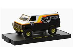M2MACHINES #32600-74-E-SP - Competition Cams - 1971 Chevrolet G10 Van in White and Black with Gold Accents