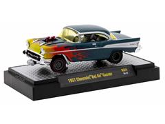 M2MACHINES #32600-84-B - Chevrolet - 1957 Bel Air Gasser in Green with Red and Yellow Fire Decals