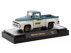 M2MACHINES #32600-84-D - Weiand - 1956 Ford F-100 Pickup Truck in Blue and White