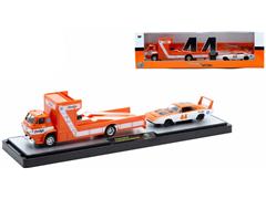 M2MACHINES #36000-80-B - 1966 Dodge L600 Race Hauler and a 1969 Dodge Charger Daytona Both in White and Yellow