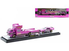 M2MACHINES #36000-86-A - 1966 Dodge L600 and 1971 Dodge Challenger Funny Car Both in Pink with Black Accents