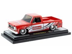 M2MACHINES #40300-135A - Edelbrock Performance - 1973 Chevrolet Cheyenne 10 in Red and White with Edelbrock Graphics