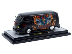 M2MACHINES #40300-139-B - 1960 Volkswagen Delivery Van in Black with Maui and Sons Flaming Dual-Shark Graphics