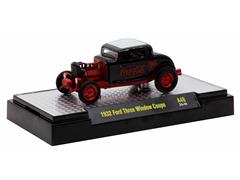 M2MACHINES #52500-A48-A-SP - Coca-Cola - 1932 Ford Three Window Coupe in Black with Red Coke Decal with Red Chrome Rims