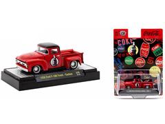 M2MACHINES #52500-A49-A - 1956 Ford F-100 Pickup Truck in Red with Black Accents