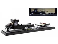 M2MACHINES #56000-TW33-A - Coca-Cola - 1956 Ford COE Pickup Truck and 1957 Ford Fairlane in Black and White