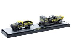 M2MACHINES #56000-TW48-B - Coca-Cola - 1969 Ford F-100 Ranger 4X4 with a Trailer and 1995 Ford Ranger XLT in Black and Yellow