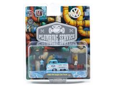 M2MACHINES #67500-15-A - 1960 Volkswagen Single Cab Truck in Blue and White- Plumbing Service