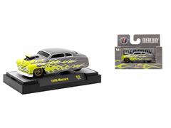 M2MACHINES #82161-28-A - 1949 Mercury Coupe in Grey with Yellow Flame Decorations