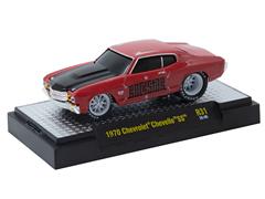 M2MACHINES #82161-31-D - 1970 Chevrolet Chevelle SS in Dark Red with Rockstar Decal
