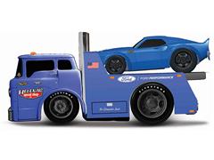 MAISTO #11564-A - Helenas Special Shop - 1966 Ford C60 Flatbed in Blue with 1969 Ford Mustang GT in Blue
