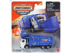 MATCHBOX #JCY27-JBX76 - Garbage King XL Trash Truck in Blue with Matchbox Services Graphics