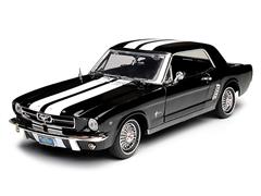 MOTORMAX #73164TC-BK - 1964 Ford Mustang Coupe in Black with White Stripes