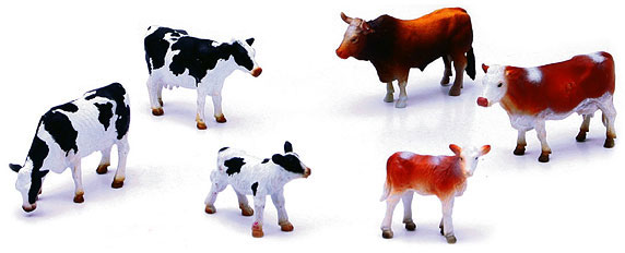 New-Ray Toys Country Life Series Farm Cattle 6 Piece