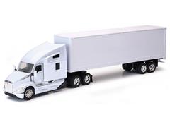 NEW-RAY #12543 - Kenworth T680 Cab in White with Dry Van Trailer