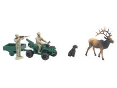 NEW-RAY #76003-10 - Rock Mountain Elk Hunter Set - Wild Hunting playset