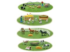 NEW-RAY #SS-05517A-CASE - Farm Animal Playsets - 24 Pieces in a non-Returnable Factrory Sealed Case