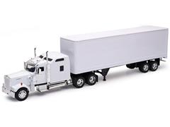 NEW-RAY #SS-13523C - Kenworth W900 Sleeper Cab with Dry Van Trailer in White