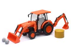 SS-33123A - New-Ray Toys Kubota Farm Tractor Backhoe Loader