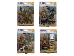NEW-RAY #SS-76302E-CASE - Wild Hunting Playsets - 24 Pieces in a non-Returnable Factrory Sealed Case