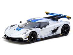 TARMAC WORKS #G-TL052-SL - Koenigsegg Jesko Attack in Silver with Yellow and Blue Deco