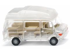WIKING #026703 - 1982-88 Mercedes-Benz 207 D Camper Van in Transparent with Beige Interior