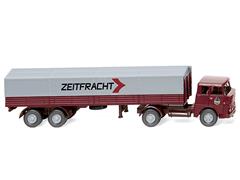 051407 - Wiking Model Zeitfracht Henschel Flatbed Tractor Trailer