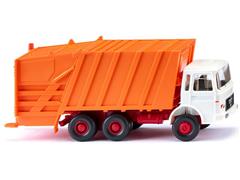 WIKING #063805 - 1967-72 Garbage Refuse Truck in White and Communal Orange