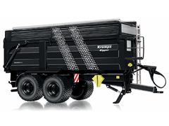 WIKING #077874 - Krampe Big Body 650 Rear Dump Trailer with Silage Ext in Black with Tire Tracks