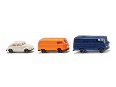 WIKING #090302 - Years 1967-74 Set of 1 Passenger Car and 2 Panel Vans