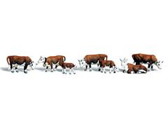 A1843 - Woodland Scenics Scenic Accents Cows Hereford Cows HO Scale